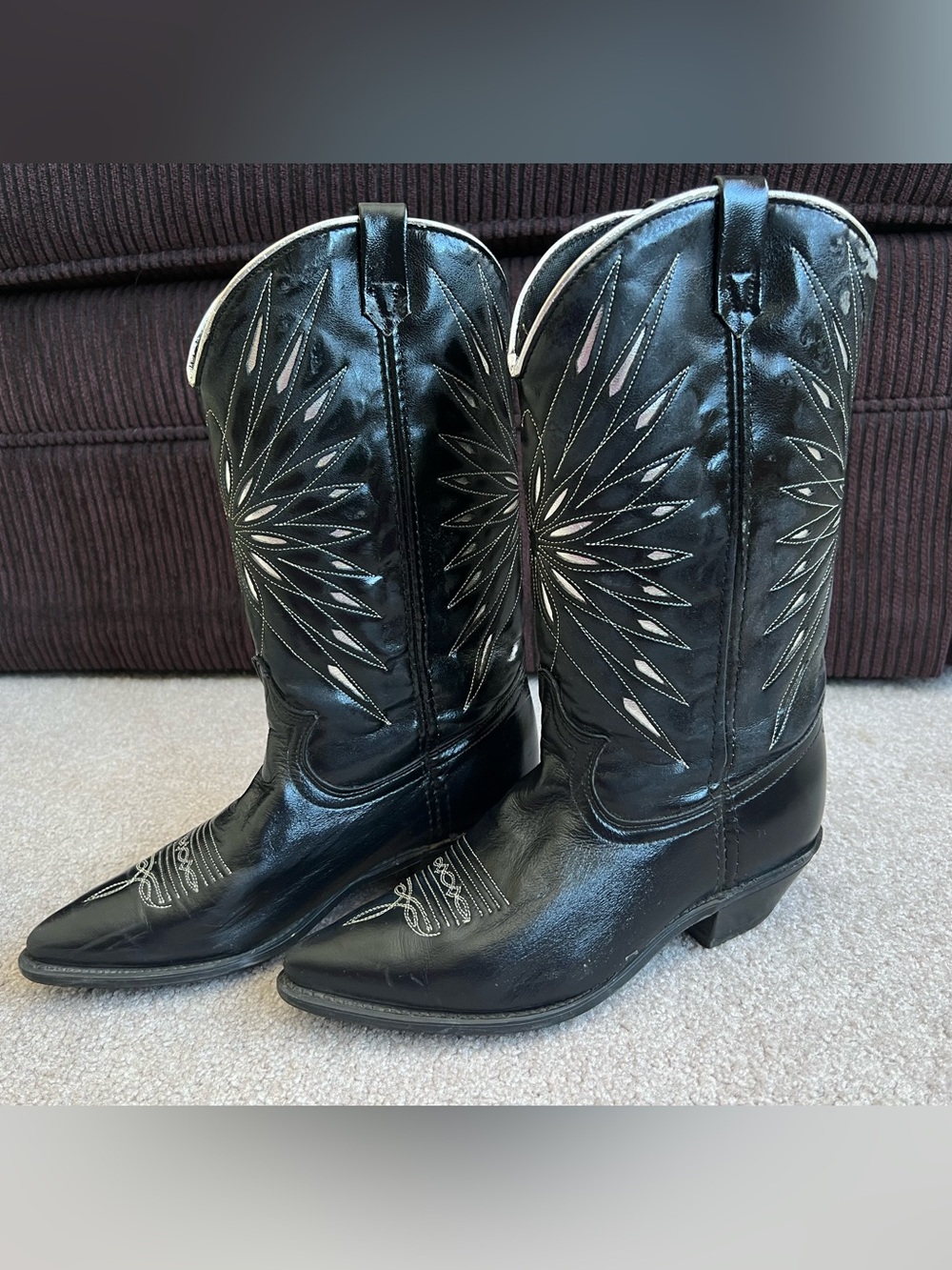 Vintage Acme 7.5 M Western Cowboy Cowgirl Boots With Original Box *RARE* Womens